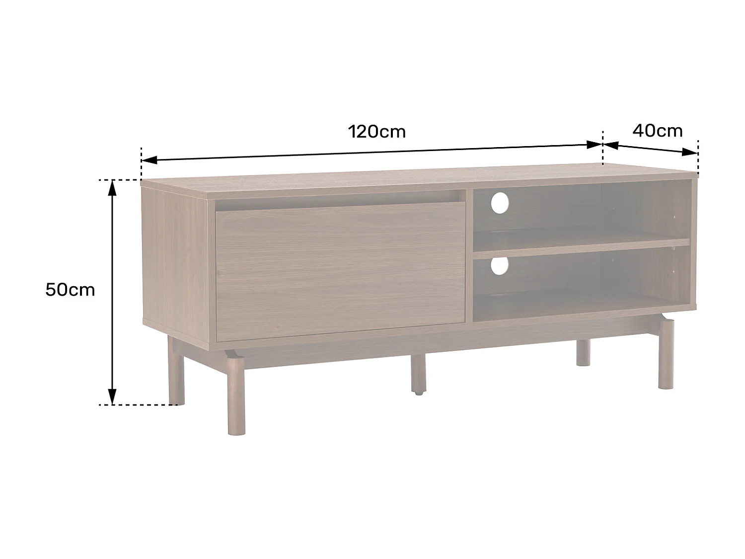 TV-Möbel aus Holz 120cm SARAH