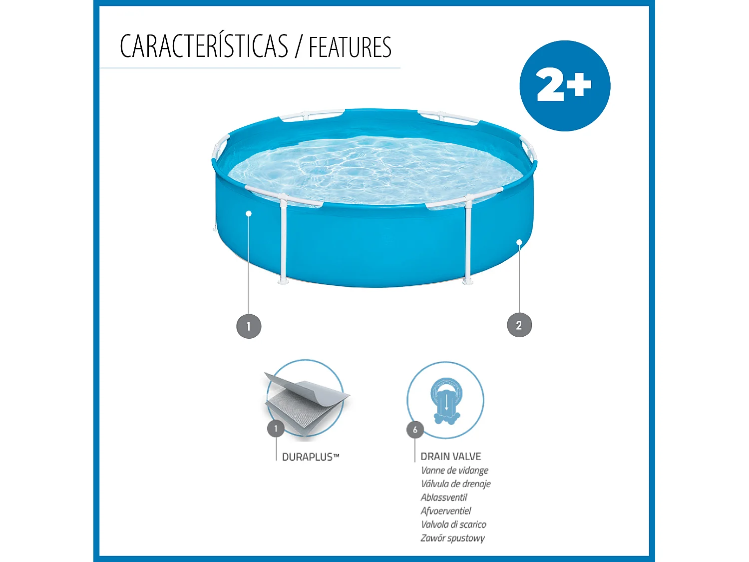 Piscine Hors Sol Tubulaire pour Enfants Bestway My First Frame Pools Ø152x38 cm Capacité de 580 Litres