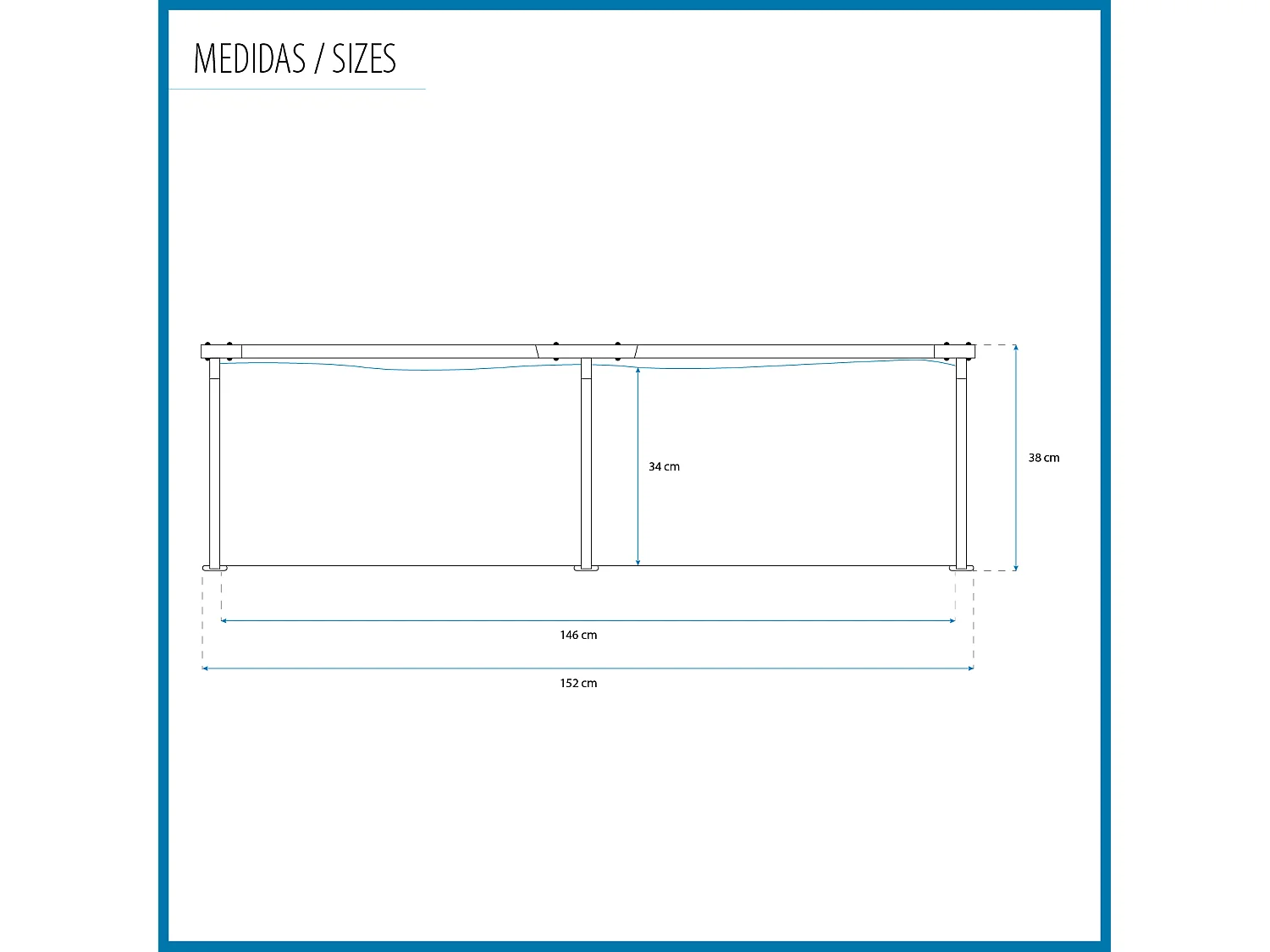 Piscine Hors Sol Tubulaire pour Enfants Bestway My First Frame Pools Ø152x38 cm Capacité de 580 Litres