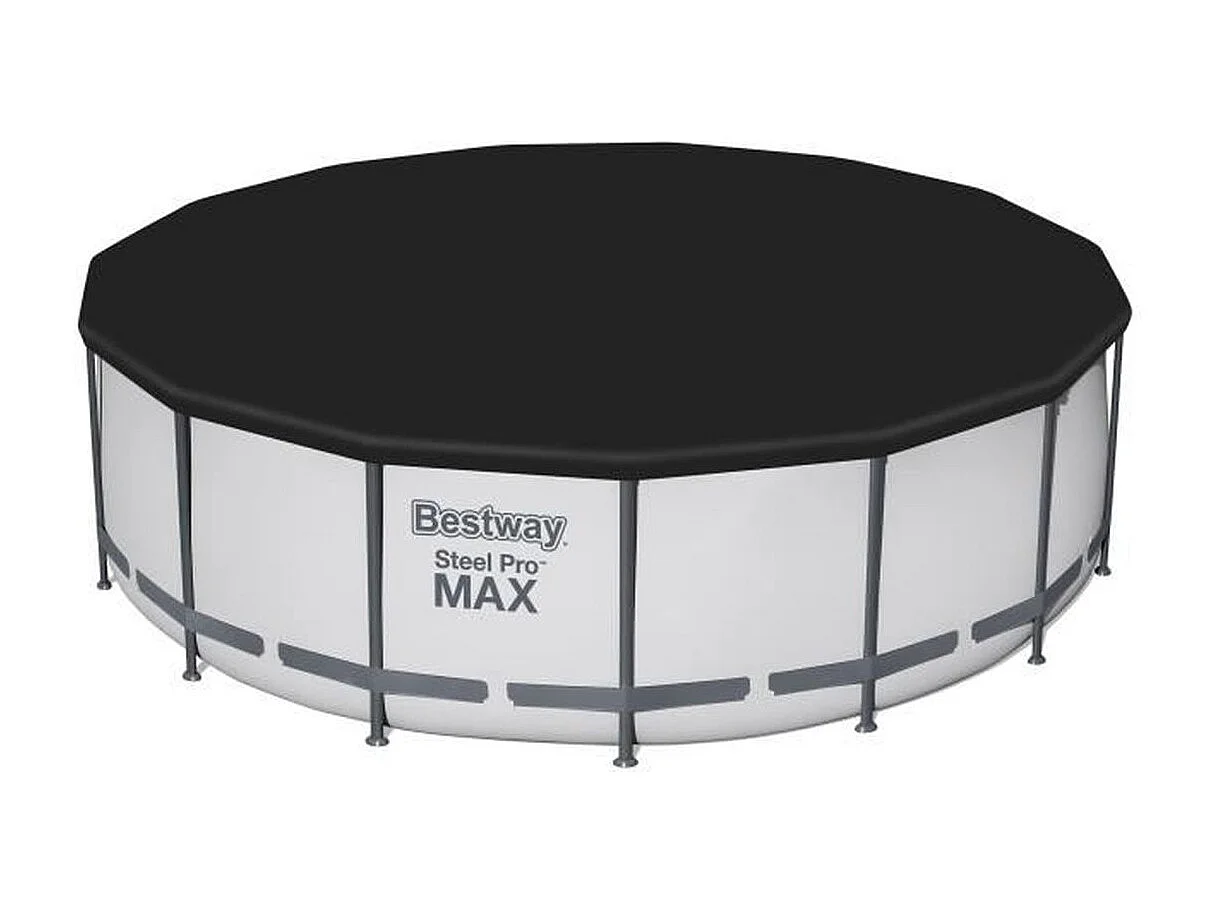 Piscine Tubulaire Ronde Bestway Steel Pro Max 457x122 cm avec Filtre à Cartouche de 3.028 l/h Couverture et Échelle Bleu