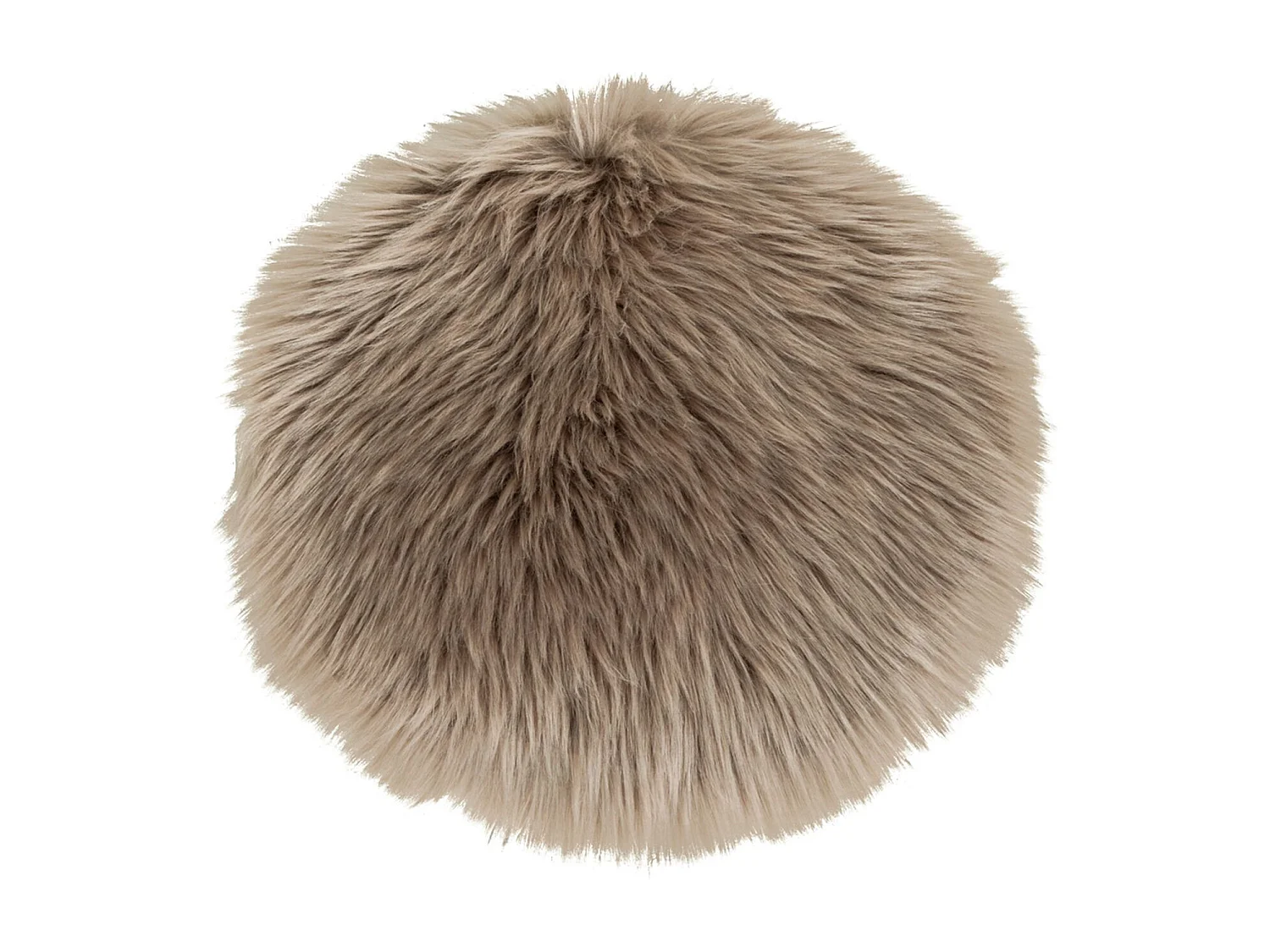 Coussin de siège rond en peau d'agneau artificielle marron grise Ø 35 cm