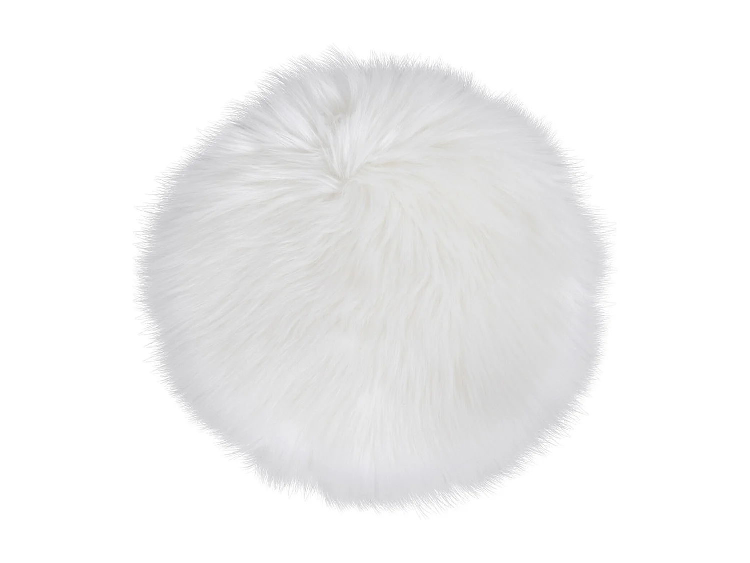 Coussin de siège rond en peau d'agneau artificielle ivoire Ø 35 cm