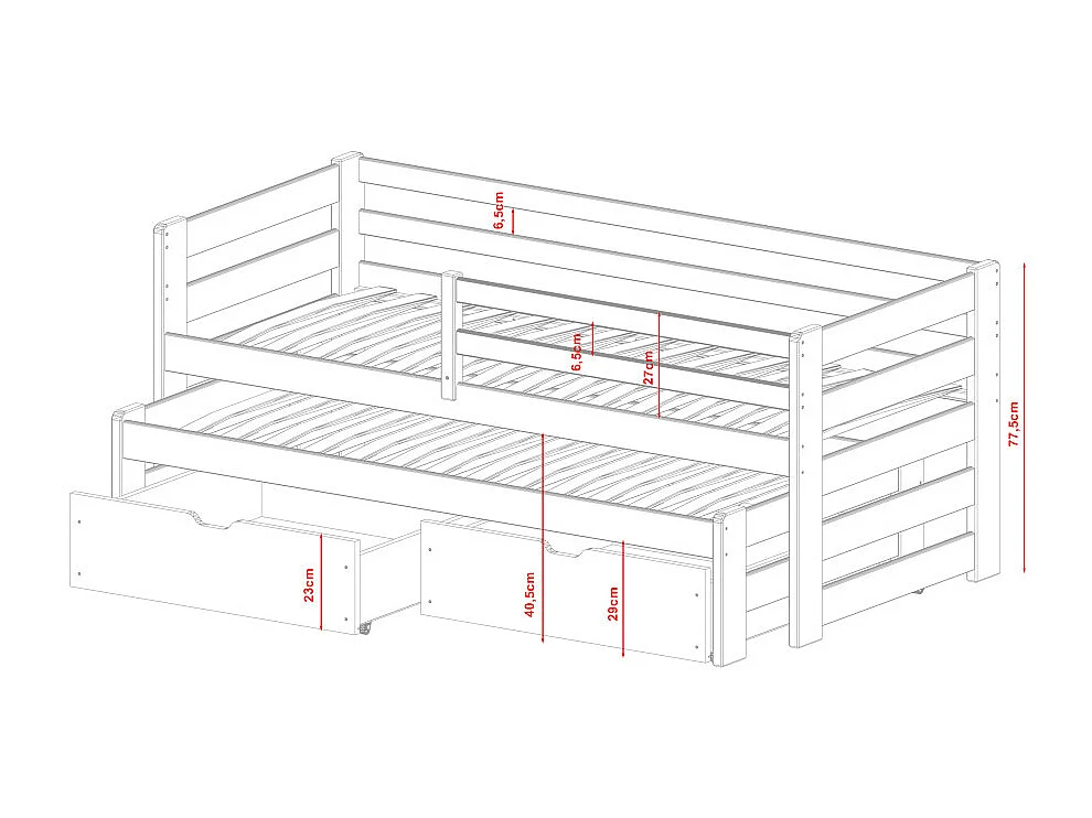 LIT GIGOGNE SUENSO 90x200 - 2 Tiroirs Blanc