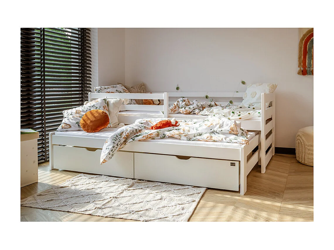 LIT GIGOGNE SUENSO 80x160 - 2 Tiroirs Blanc