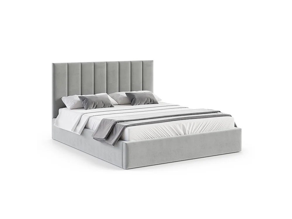 Lit coffre Colorado 120x200 - Sommier inclus Gris clair