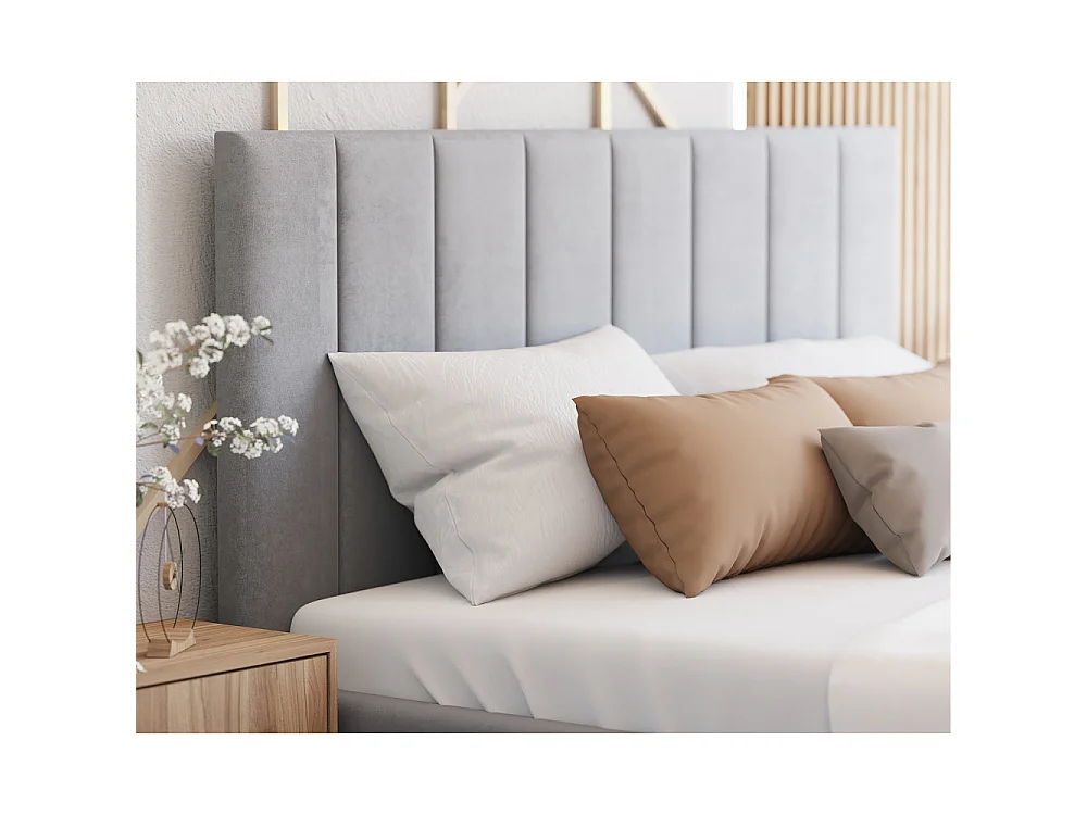 Lit coffre Colorado 120x200 - Sommier inclus Gris clair