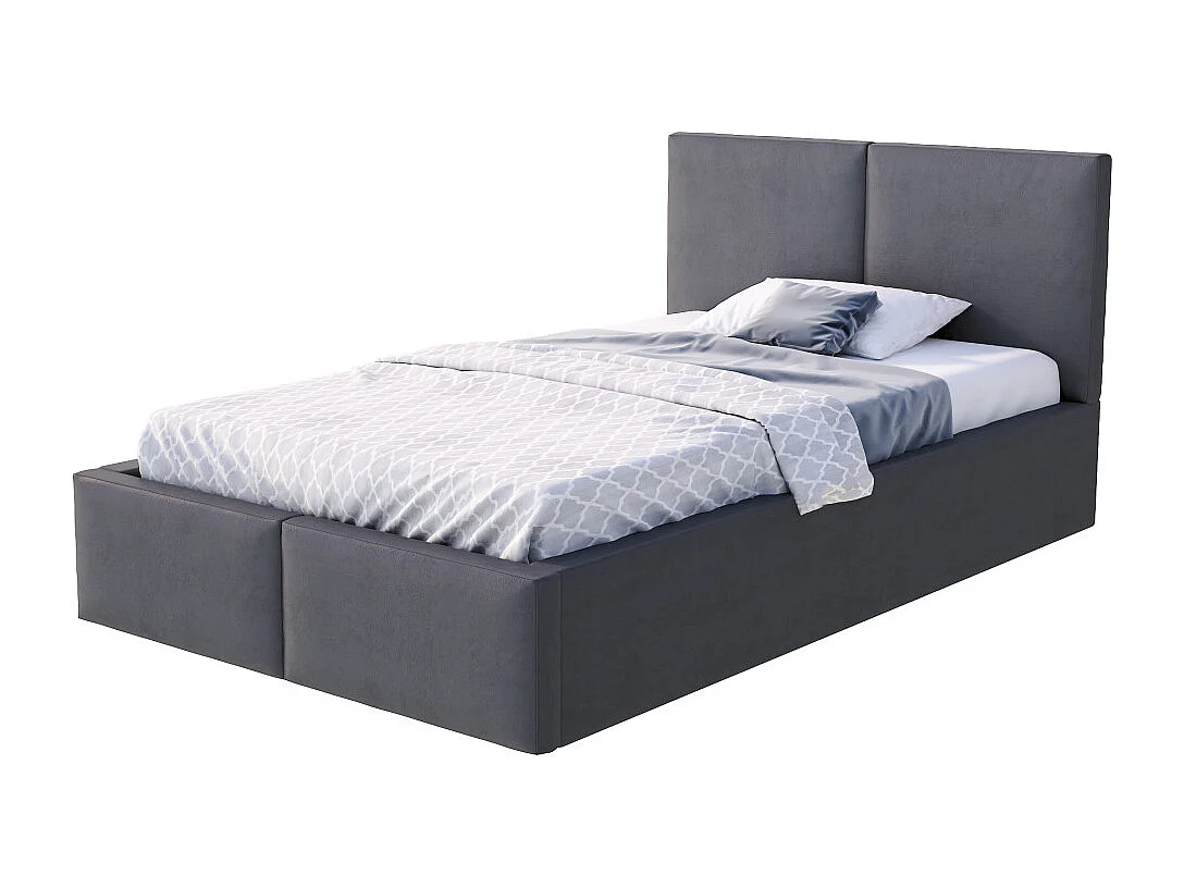 Lit coffre Tesia 120x190  - Sommier inclus Gris foncé