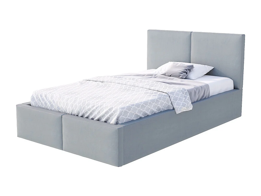 Lit coffre Tesia 120x190  - Sommier inclus Gris clair