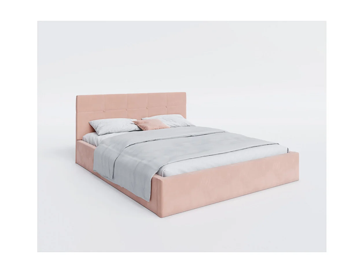Lit coffre RINO 120 x 190 cm - Sommier inclus Rose pâle