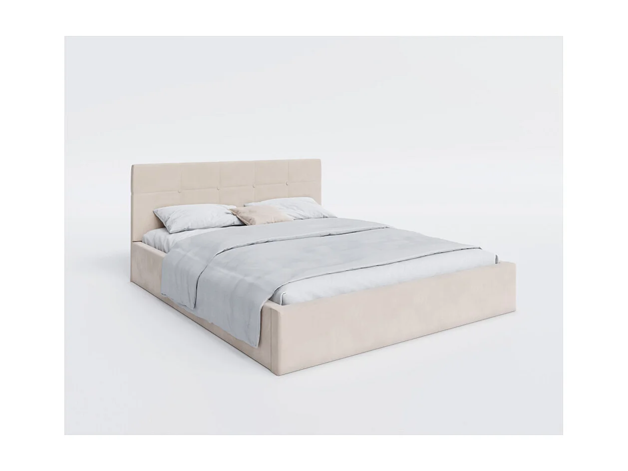 Lit coffre RINO 120 x 190 cm - Sommier inclus Beige