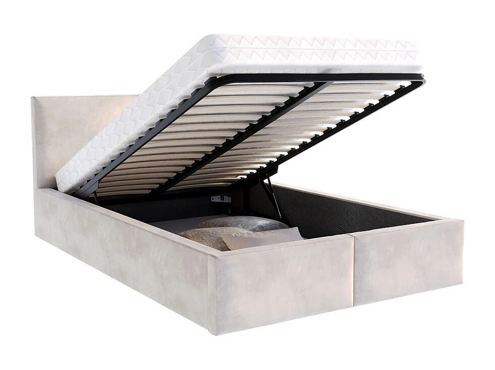 Lit coffre Tesia 120x190  - Sommier inclus Crème