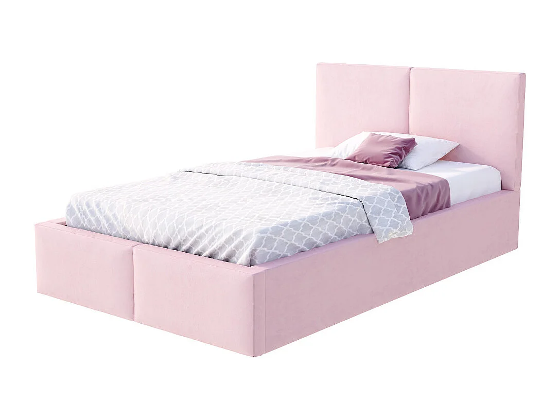 Lit coffre Tesia 120x190  - Sommier inclus Rose pâle