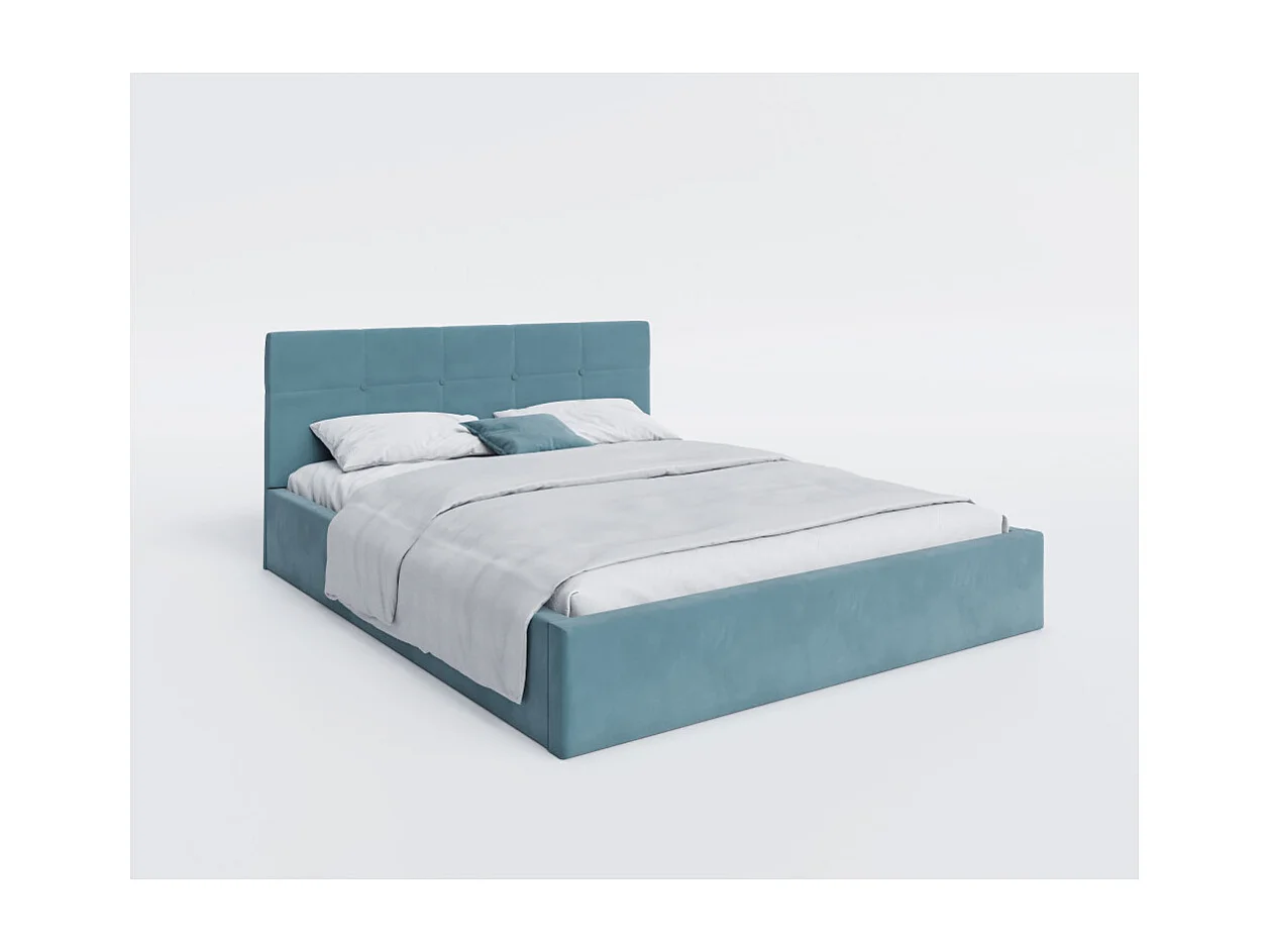Lit coffre RINO 120 x 190 cm - Sommier inclus Azur