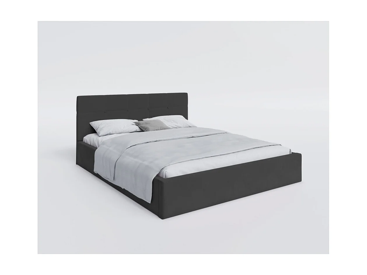 Lit coffre RINO 120 x 190 cm - Sommier inclus Noir