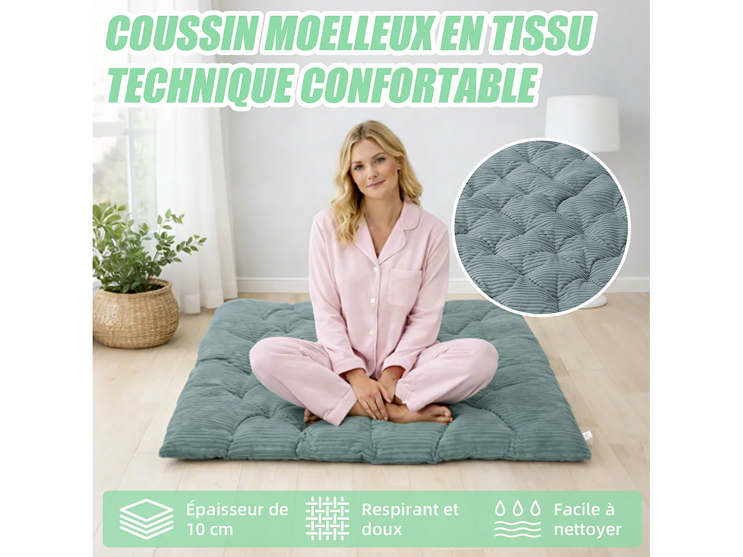 Fauteuil à bascule 2 places avec coussin en tissu rayé – chaise lounge confortable à structure en acier pour balcon, terrasse ou salon