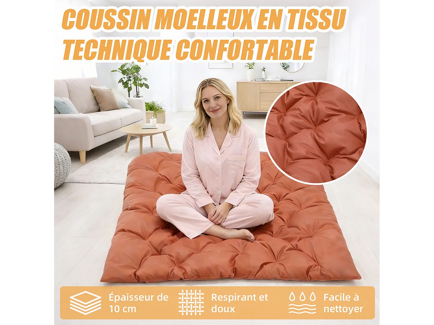 Fauteuil à bascule 2 places avec coussin en tissu technique – chaise lounge moderne à structure en acier pour balcon, terrasse ou salon