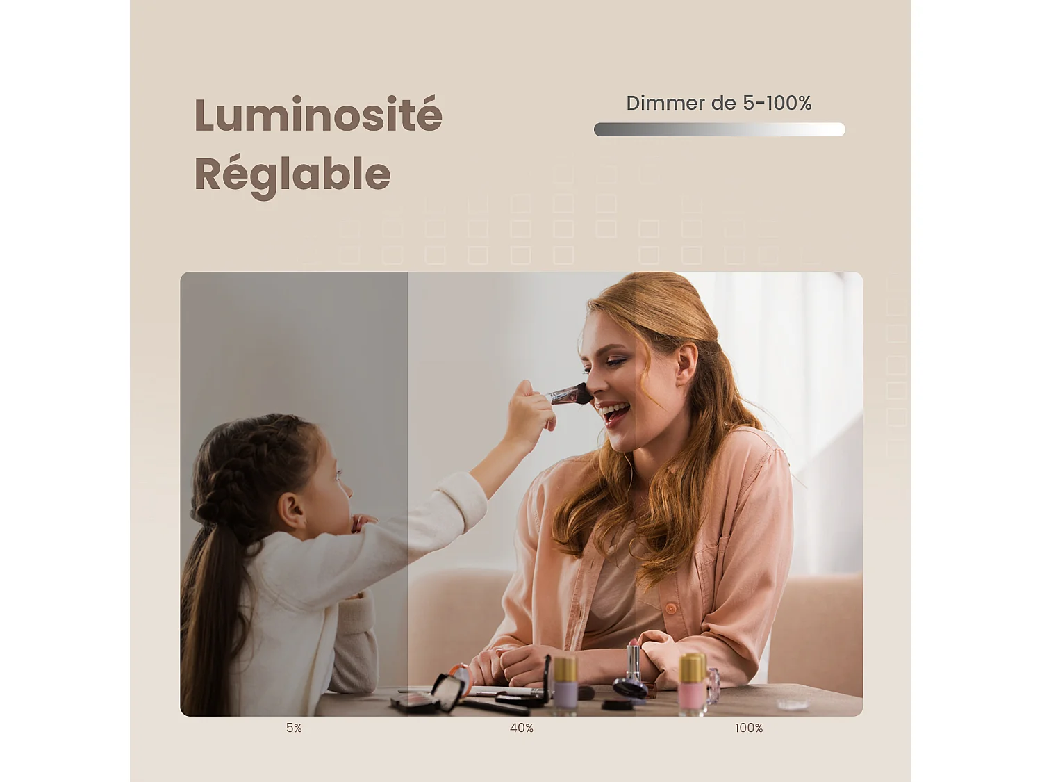 LED Badspiegel 80x60cm Uhr 3x Vergrößerung Kaltweiß Touch EMKE
