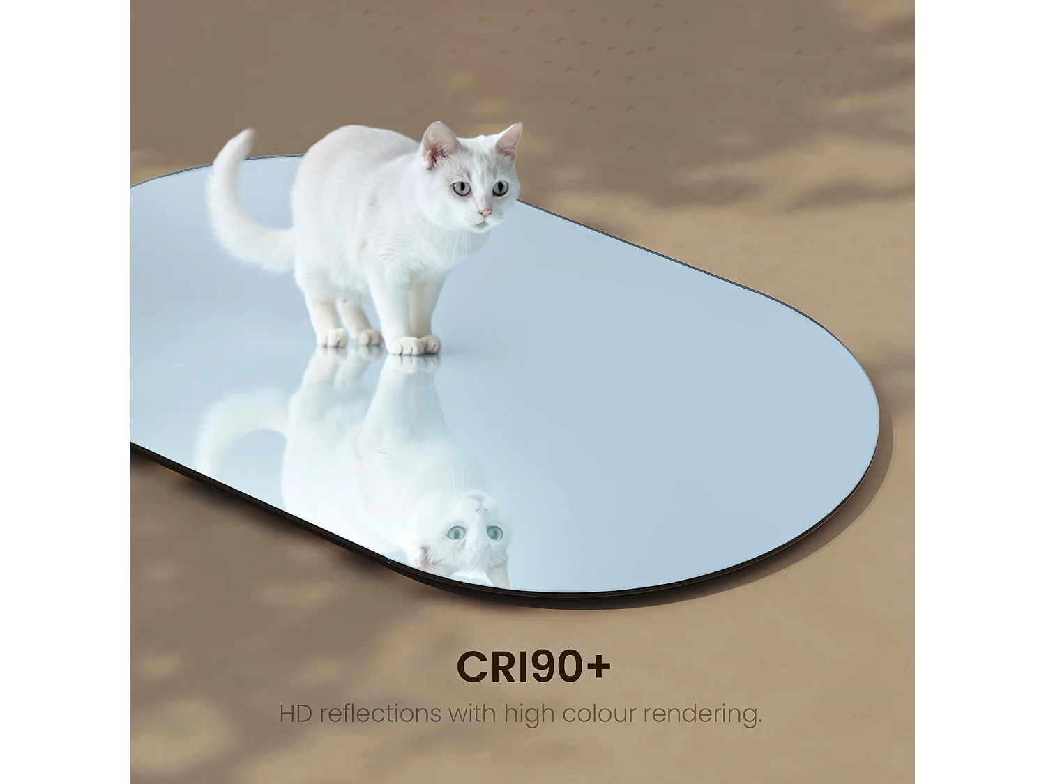 EMKE Miroir mural ovale sans cadre pour salle de bain en verre argenté 40 x 70 cm