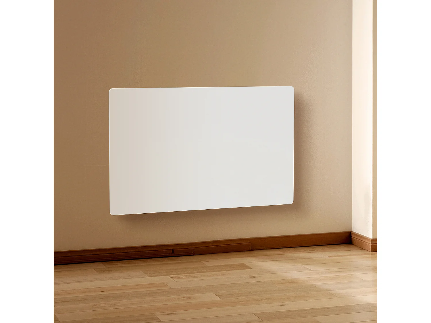 EMKE Radiateur Électrique WiFi 2000 W Verre Blanc Écran EMKE Tactile LED Mural ou sur Pieds L.77 cm