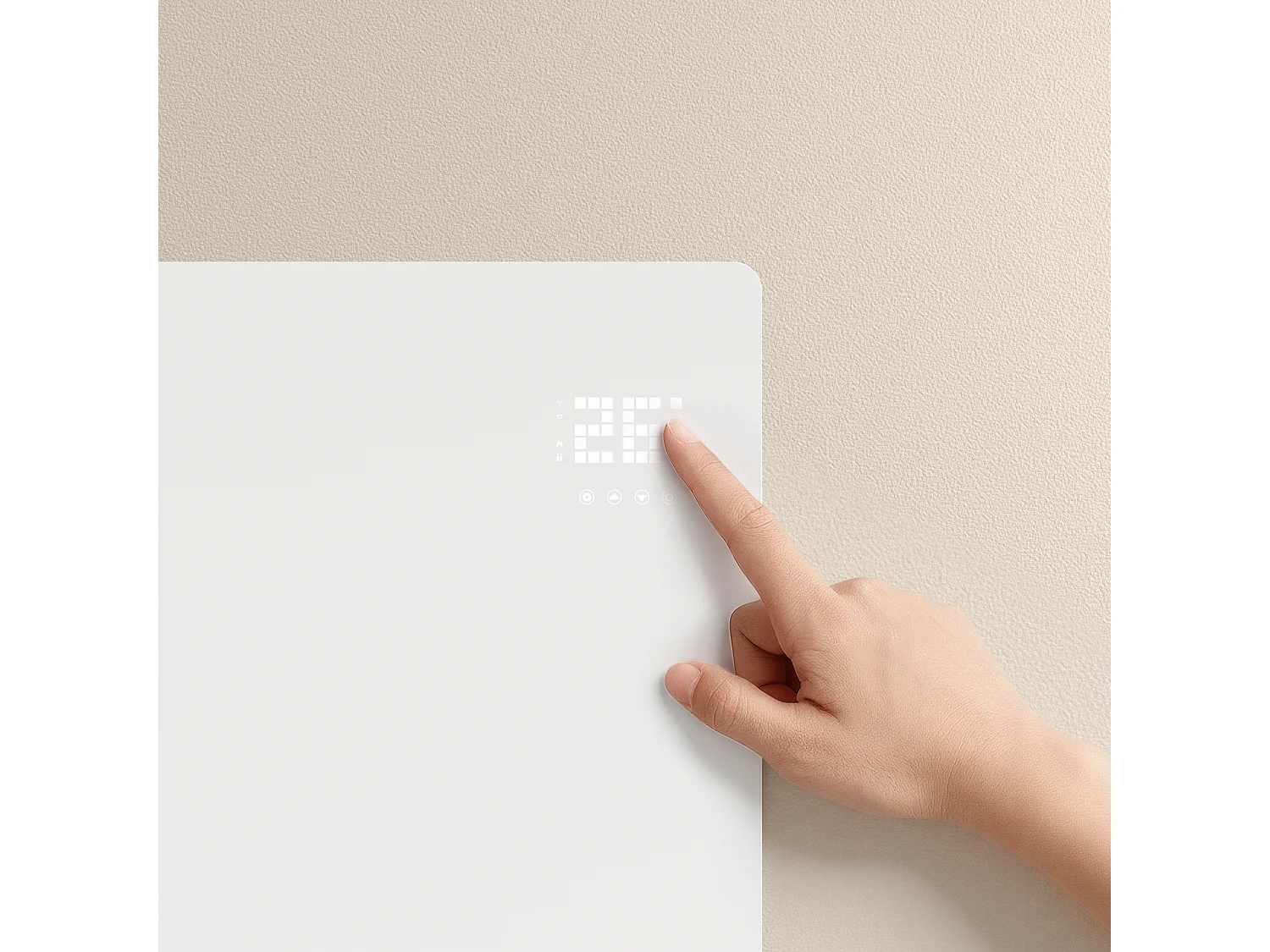 EMKE Radiateur Électrique WiFi 2000 W Verre Blanc Écran EMKE Tactile LED Mural ou sur Pieds L.77 cm