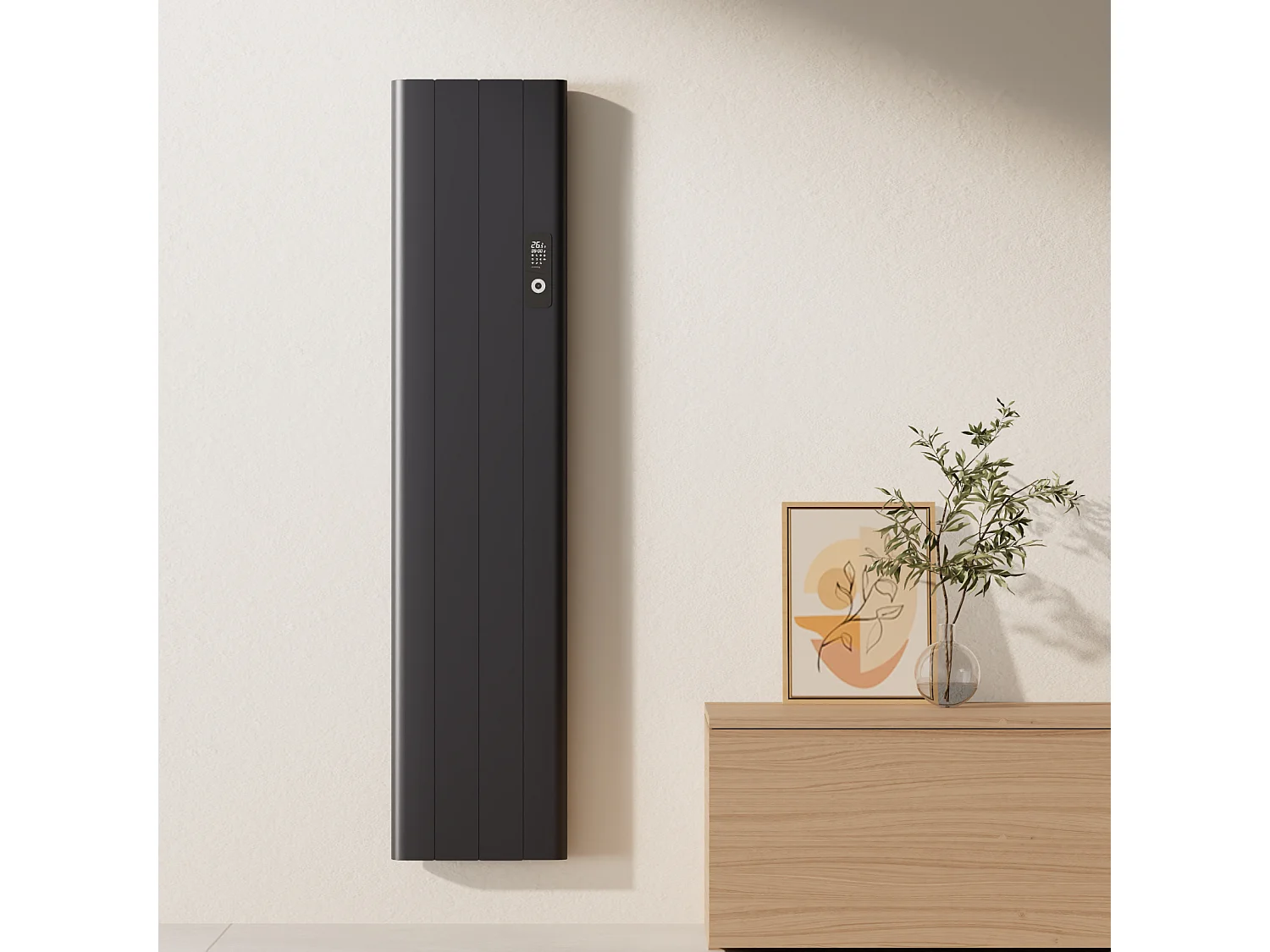 Radiateur intelligent EMKE à Courbe 1000W - 1600x362mm - Contrôle WiFi, Alexa, Google Home - Anthracite
