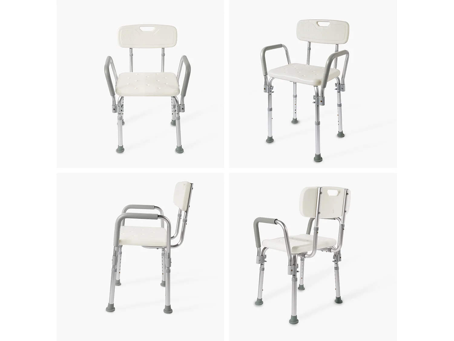 EMKE Chaise de Douche Réglable avec Accoudoirs et Dossier - Siège de Bain Antidérapant pour Personnes Âgées, Enfants et Femmes Enceintes, Capacité 135kg