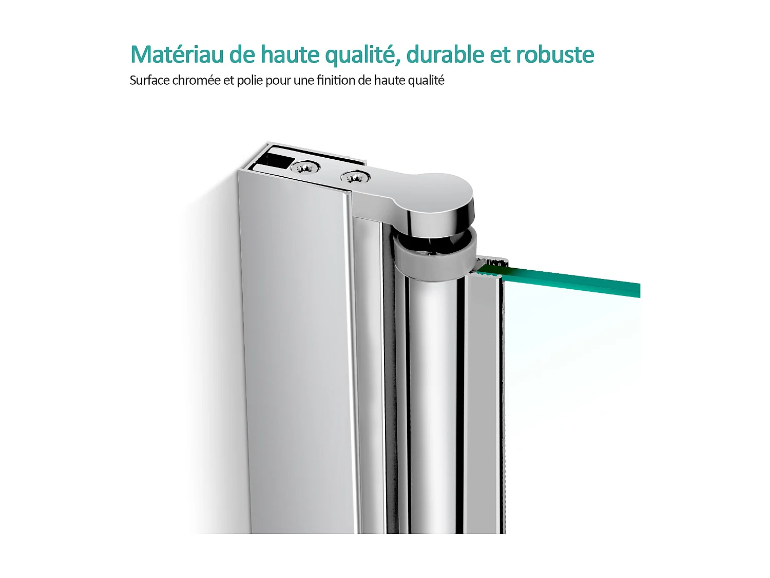 EMKE Pare baignoire verre trempé 6 mm transparent L.70 × H.140 cm avec revêtement nano