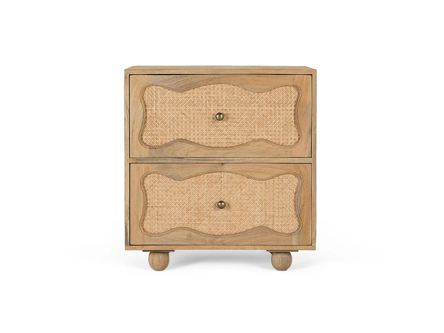 Tables de chevet en bois de manguier 60 cm, style bohème méditerranéen - 65 x 60 x 40