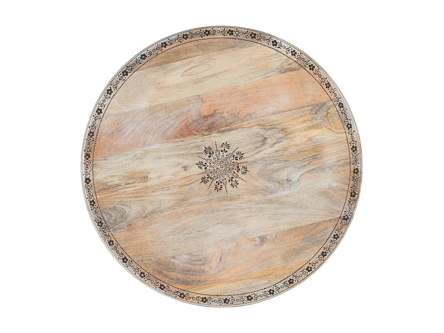 Table à manger ronde en manguier massif, diamètre 80 cm