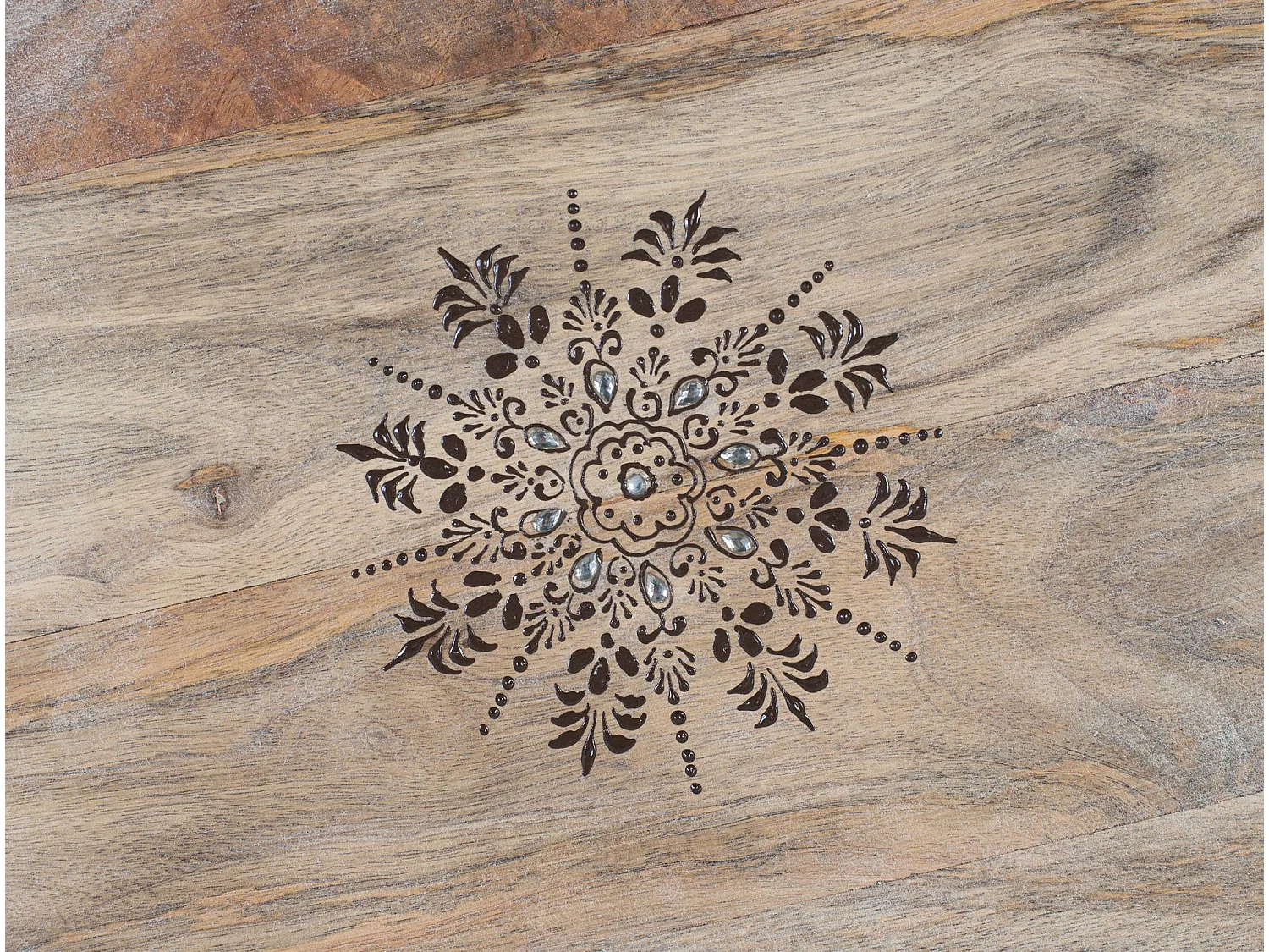 Table à manger ronde en manguier massif, diamètre 80 cm