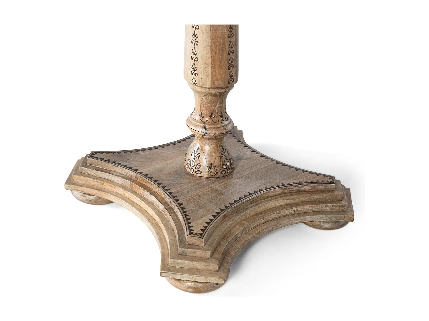 Table à manger ronde en manguier massif, diamètre 80 cm