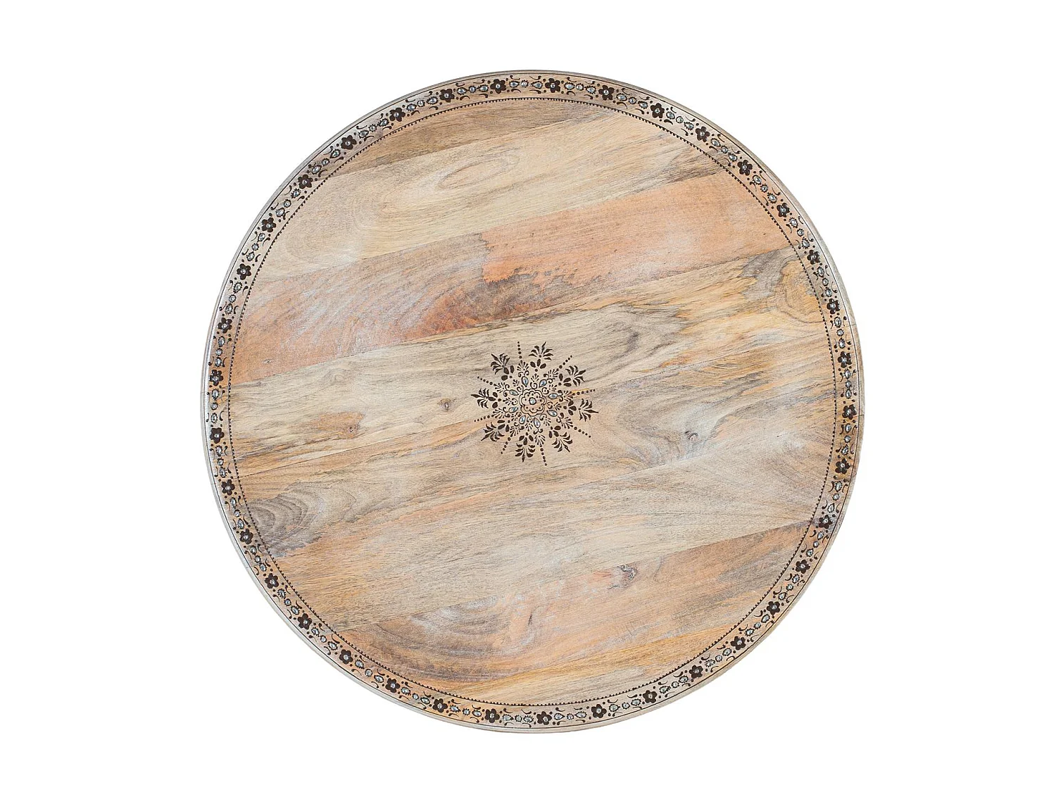 Tables de salle à manger en bois de manguier, style ethnique, 80 cm - 76 x 80 x 80 cm
