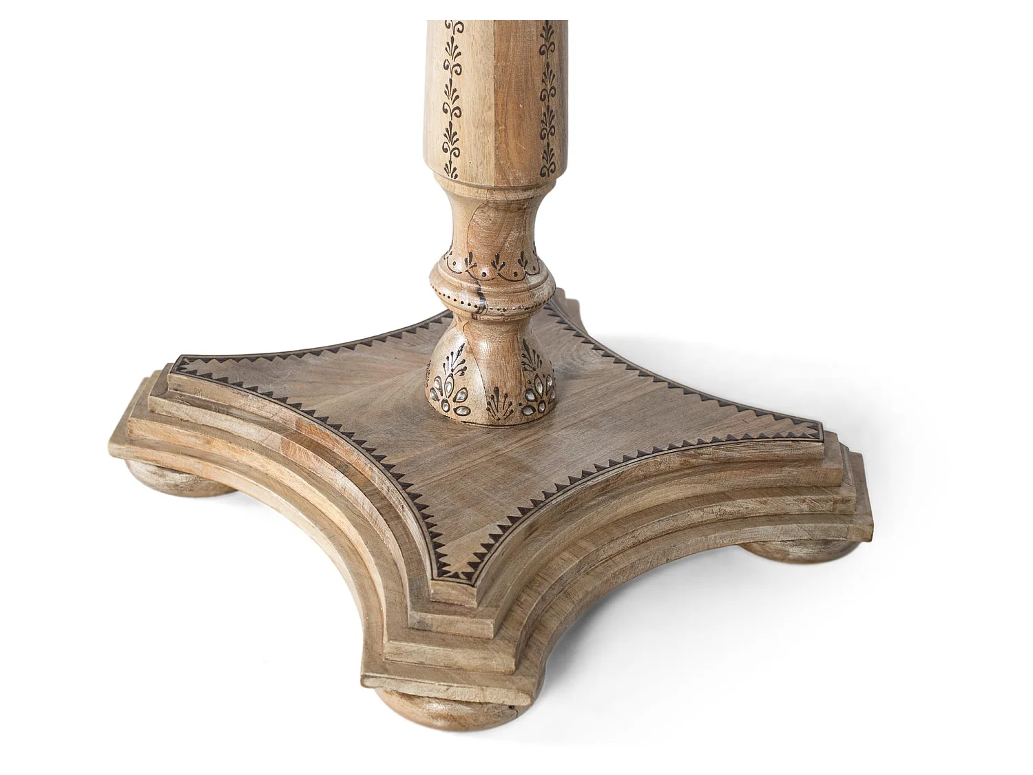 Tables de salle à manger en bois de manguier, style ethnique, 80 cm - 76 x 80 x 80 cm