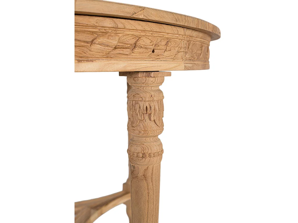 Table de salle à manger ronde en teck massif