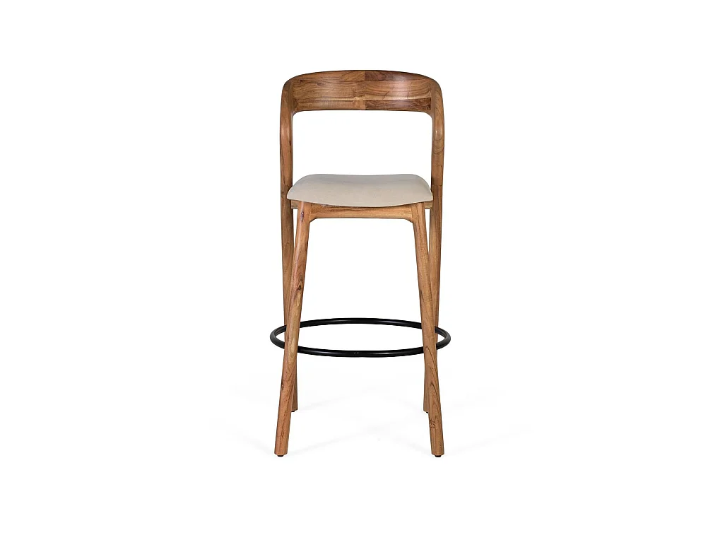Tabouret en bois d'acacia 45 cm, style contemporain - 109 x 53 x 53 cm