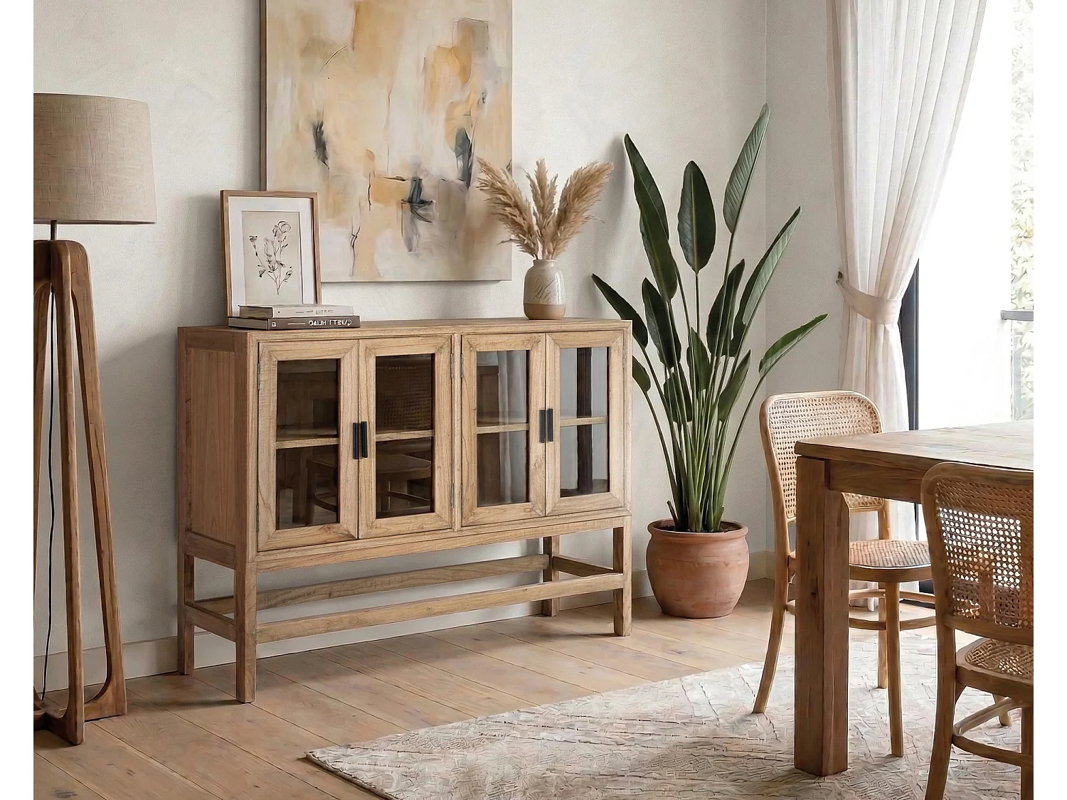 Vitrine Virelle en bois de mindi, 100 cm x 120 cm x 40 cm
