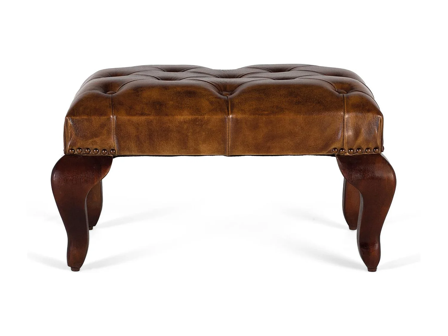 Banc en bois d'acacia avec pieds incurvés