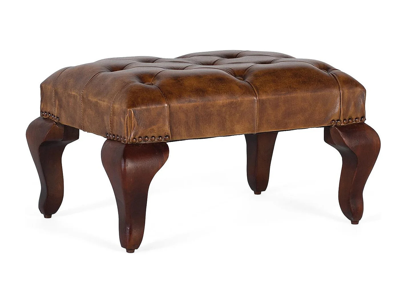 Banc en bois d'acacia avec pieds incurvés