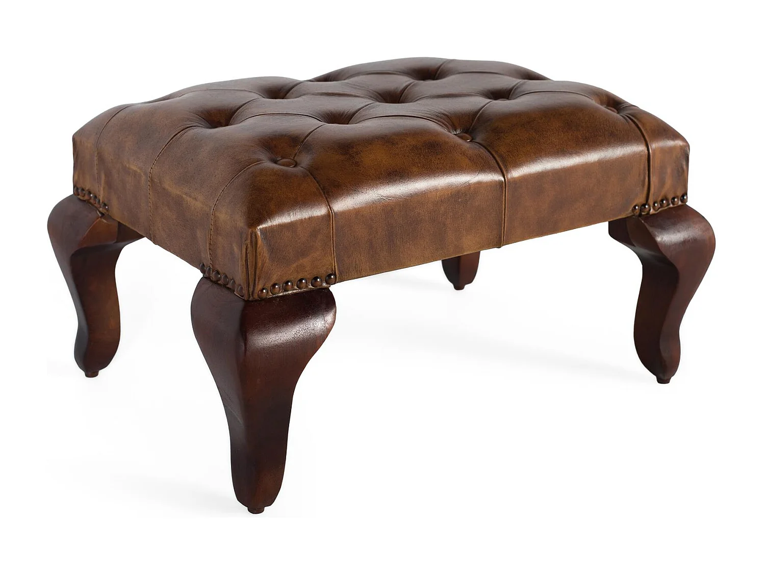 Banc en bois d'acacia avec pieds incurvés