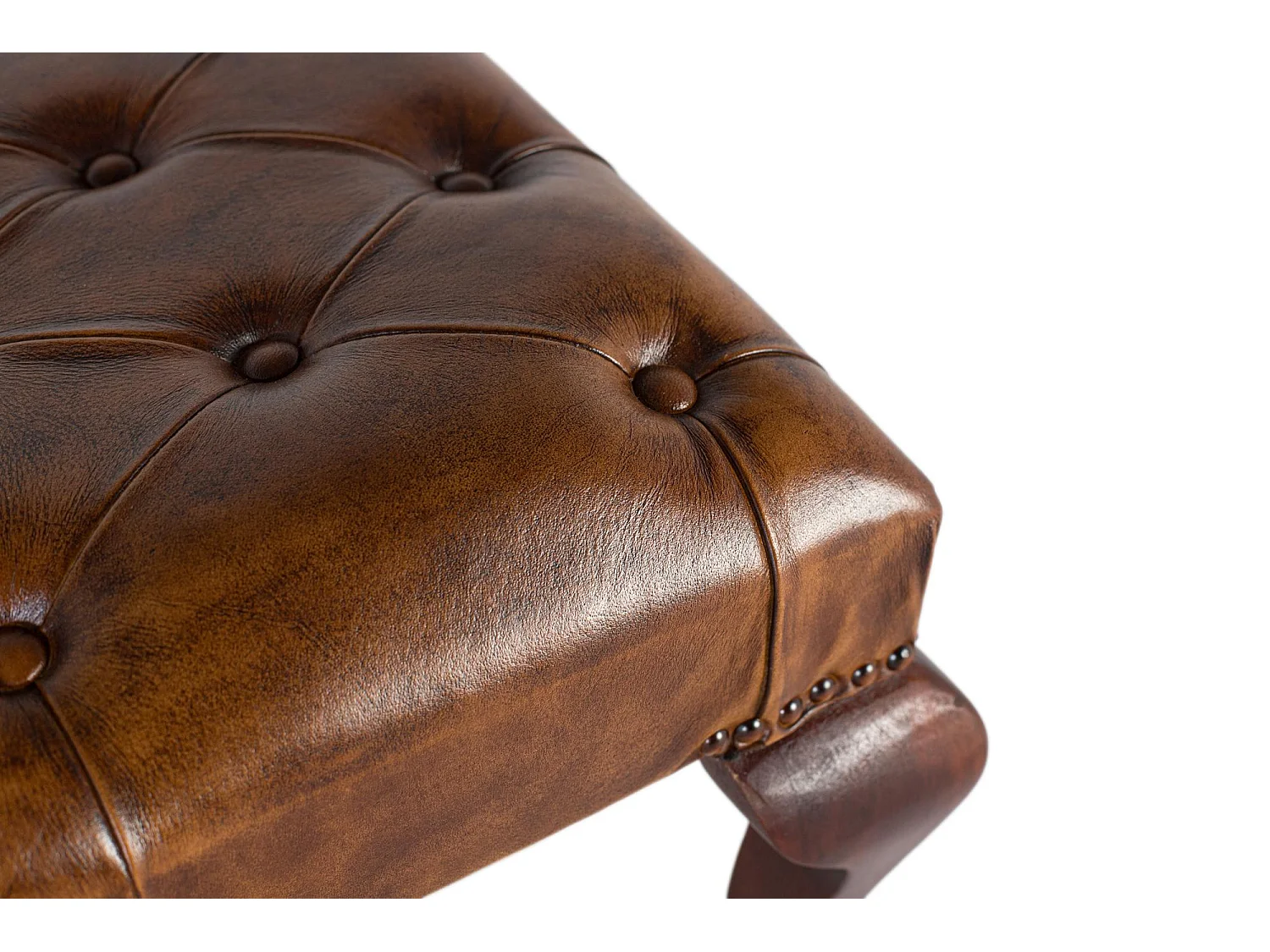 Banc en bois d'acacia avec pieds incurvés
