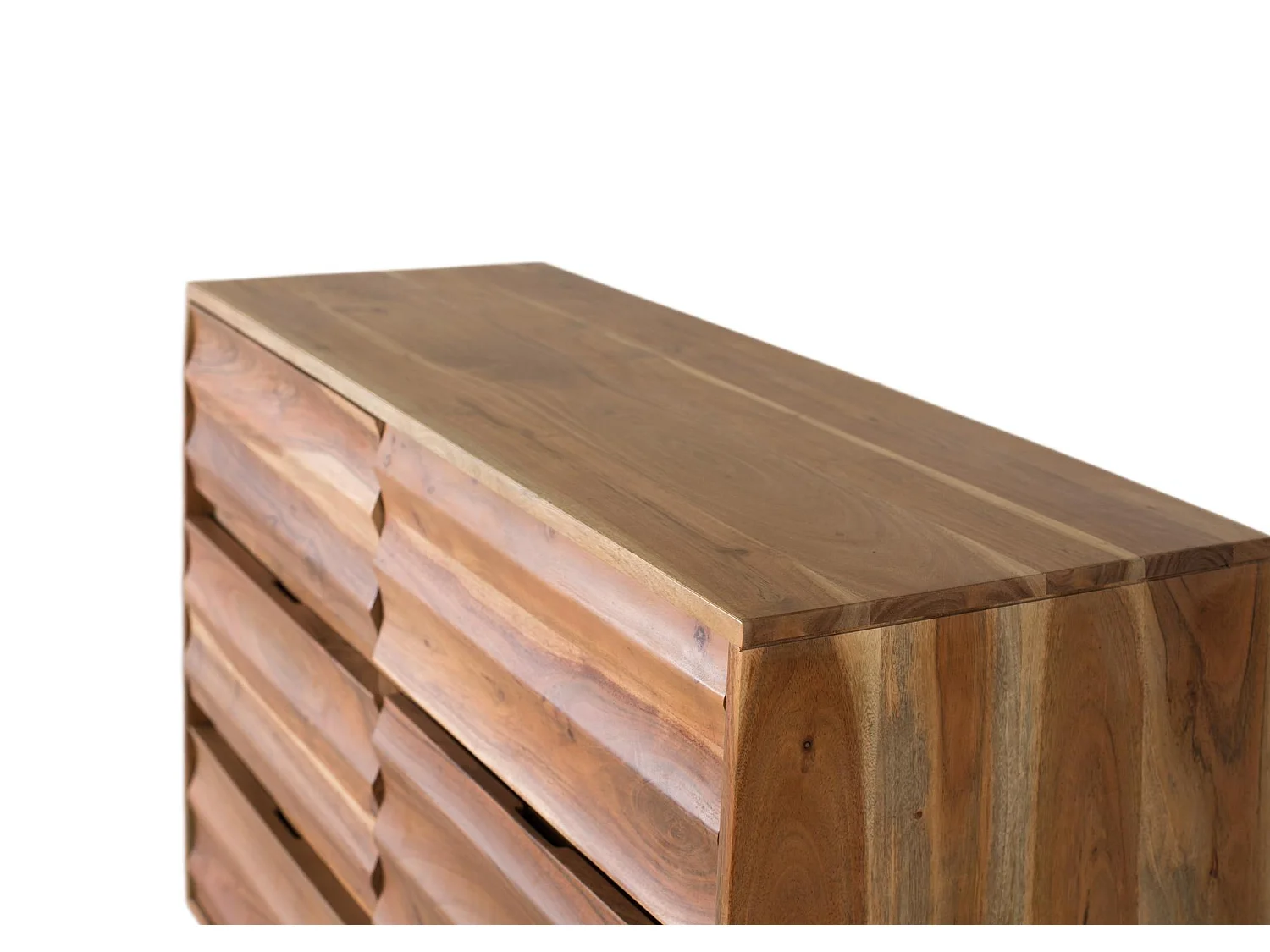 Cómoda de Madera de Acacia 110 Cm Estilo Rústico Moderno-86x110x40