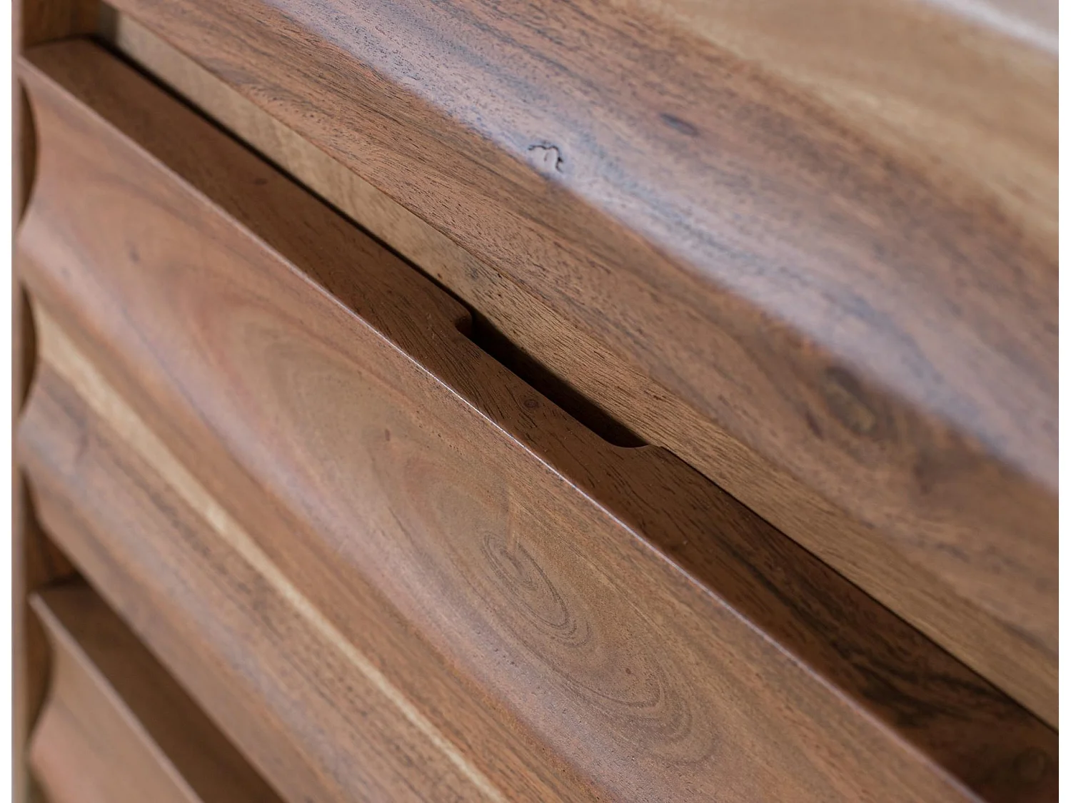 Cómoda de Madera de Acacia 110 Cm Estilo Rústico Moderno-86x110x40