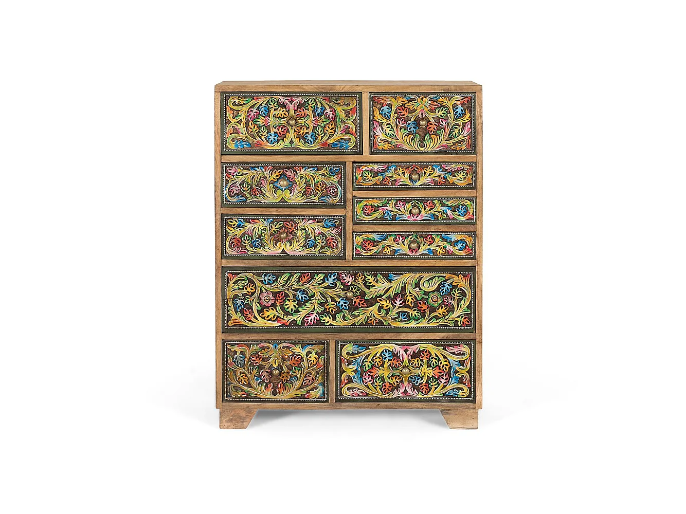 Commode en bois de manguier 70 cm, style ethnique - 90 x 70 x 30