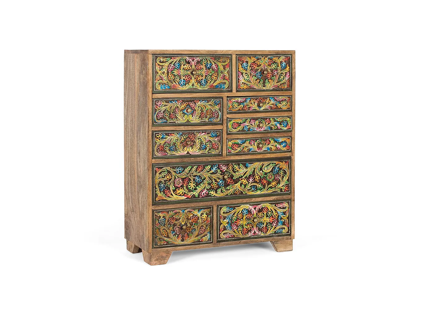 Commode en bois de manguier 70 cm, style ethnique - 90 x 70 x 30
