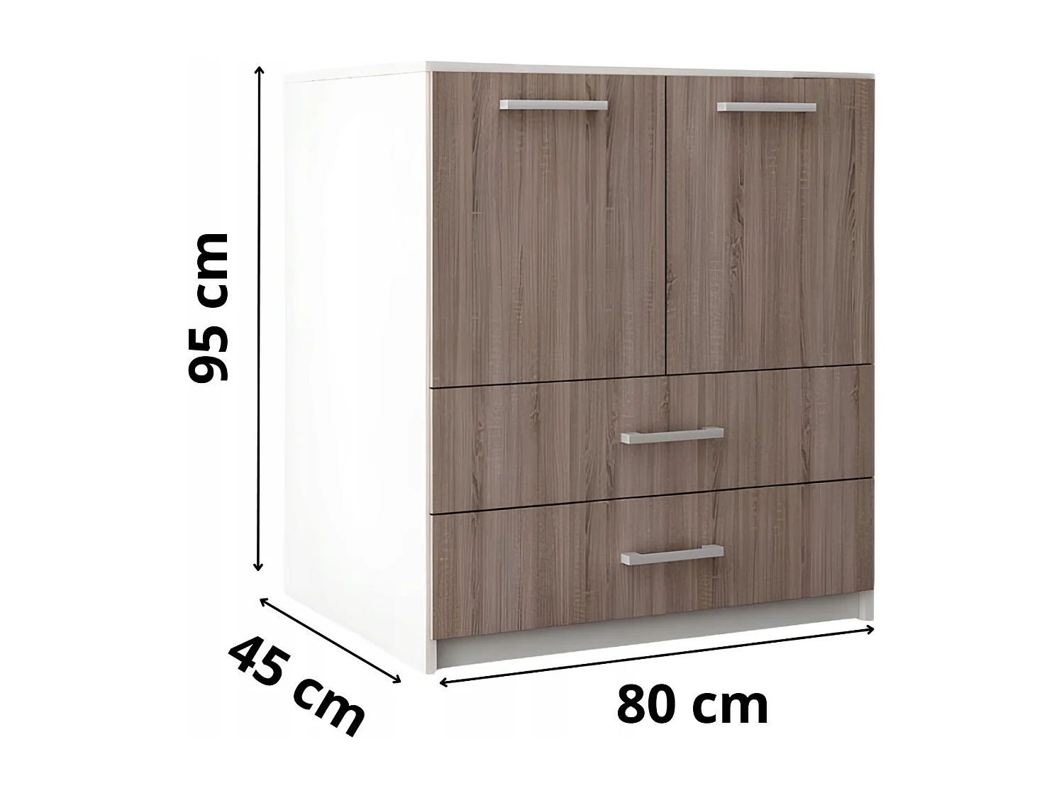 Komoda Z Szufladami Amari Dąb Sonoma Tabac Szafka Drzwi 95 x 80 x 45 cm