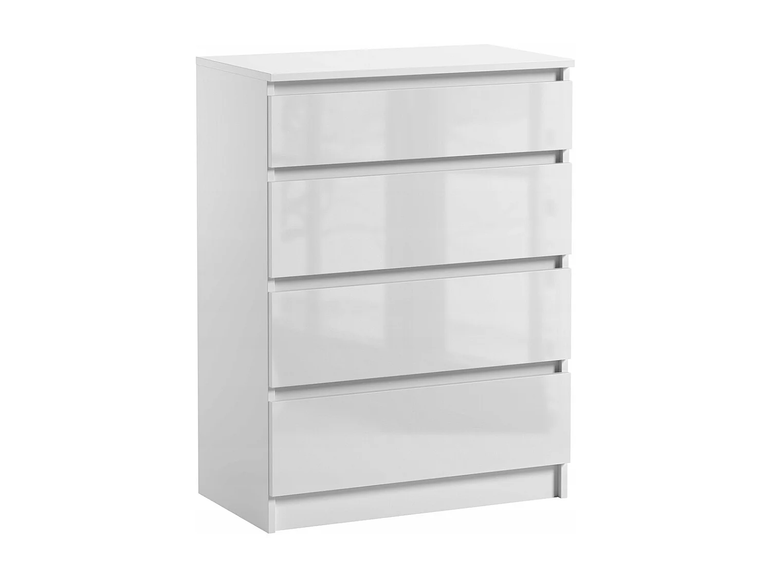 Szafka Komoda Pari 4 Biały Połysk 4 Szuflady Salon Sypialnia 70 x 40 x 97