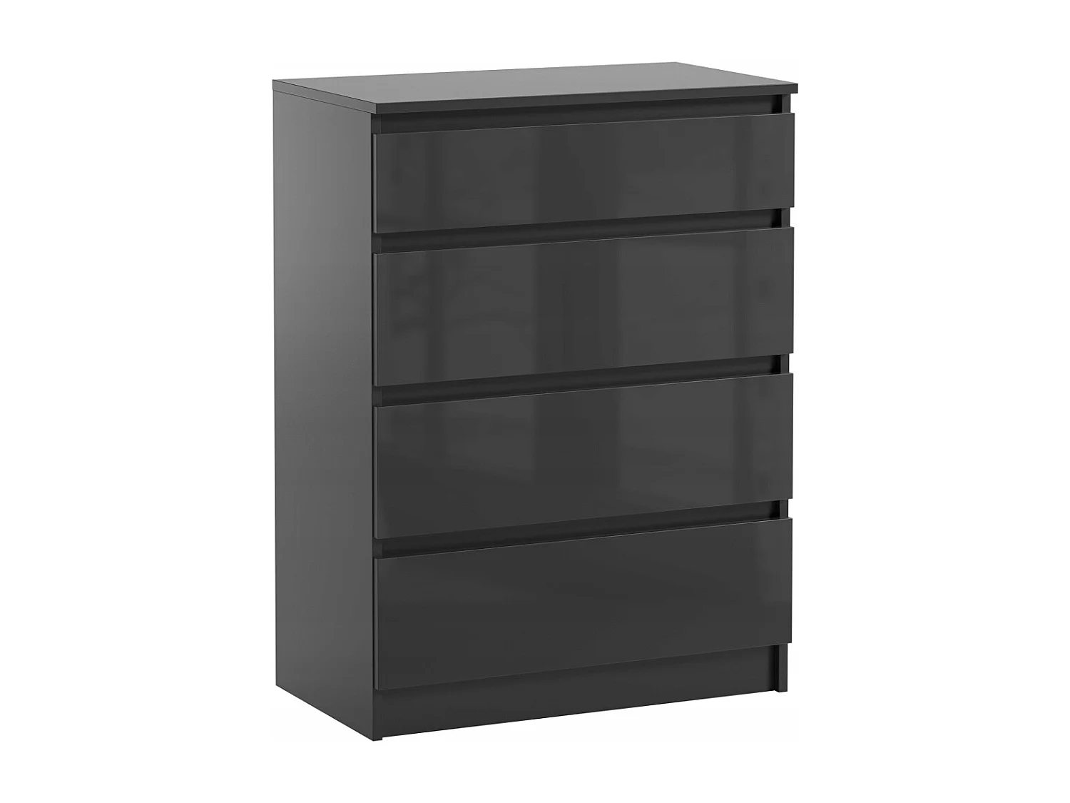 Szafka Komoda Pari Czarny Połysk 4 Szuflady Do Salonu Sypialni 70 x 40 x 97
