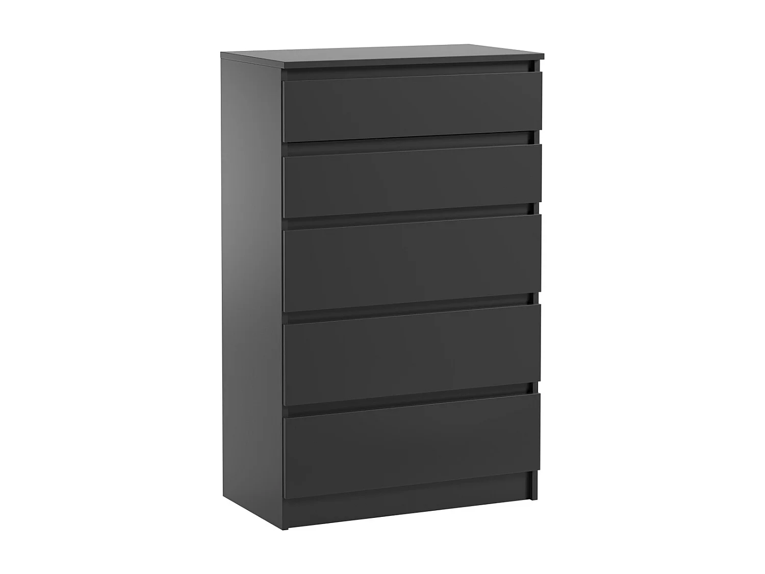 Szafka Komoda Pojemna Pari 5 Czarny Mat 5 Szuflad Czarna 70 x 40 x 112 CM