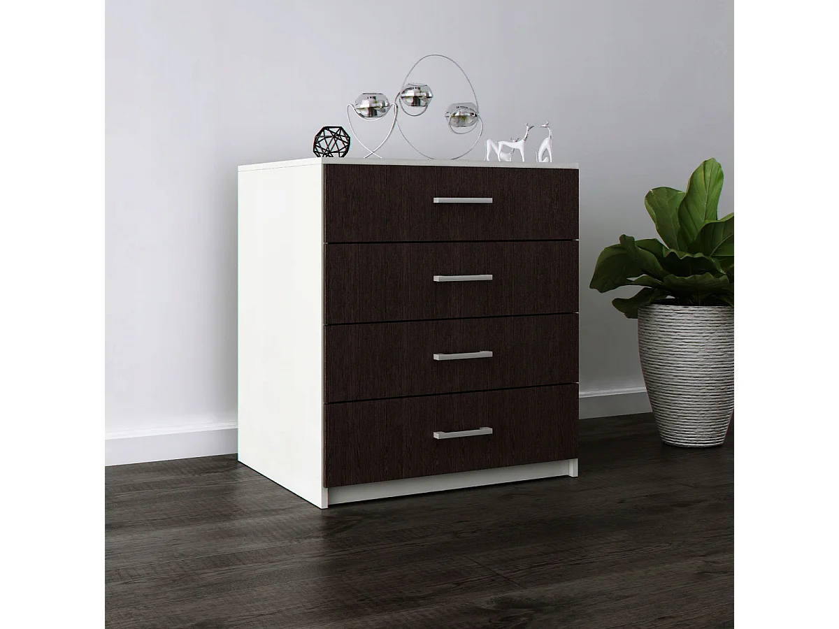 Komoda Z Szufladami Do Salonu Lana Wenge Szafka 4 Szuflady 95 x 80 x 45 cm