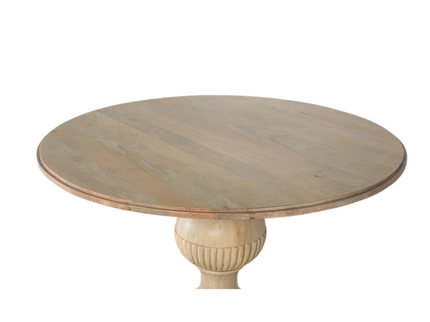 Mesas de Comedor de Madera de Mango 120 Cm Estilo Rústico Colonial-77x120x120